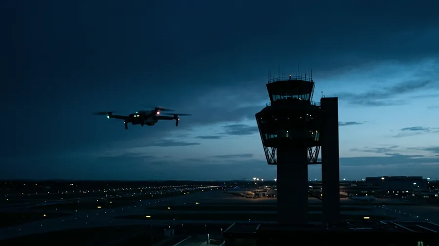 Vista de un aeropuerto con círculos que representan el CTR y el ATZ alrededor de la pista